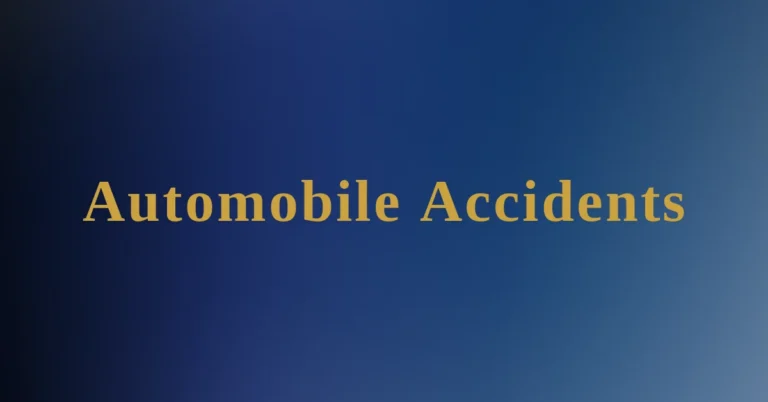 Text "Automobile Accidents" in gold serif font on a dark blue gradient background.